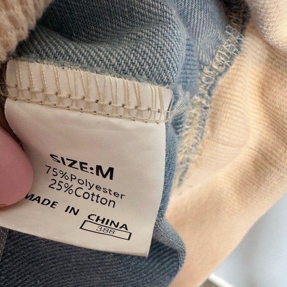 NEW🩷Chelsea Checkered Denim Sweatshirt Medium Oversized - Picture 6 of 8